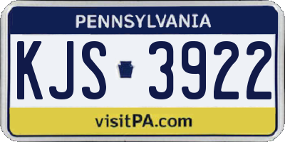 PA license plate KJS3922