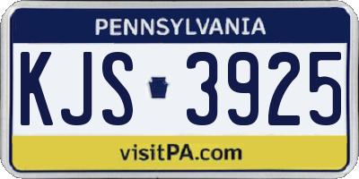 PA license plate KJS3925