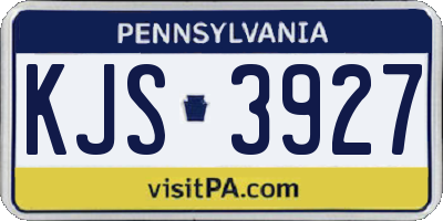 PA license plate KJS3927