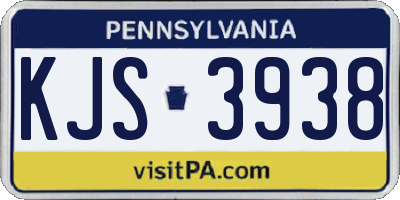 PA license plate KJS3938