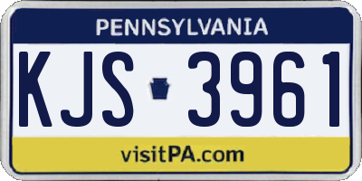 PA license plate KJS3961