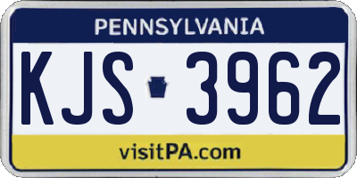PA license plate KJS3962