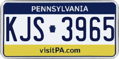 PA license plate KJS3965
