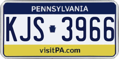 PA license plate KJS3966