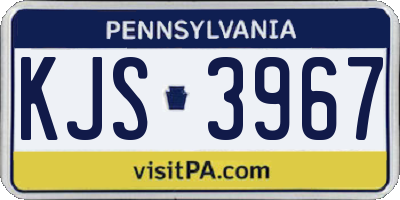 PA license plate KJS3967