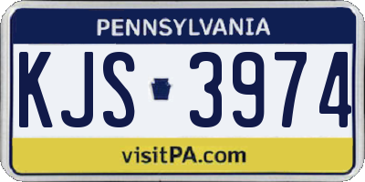 PA license plate KJS3974