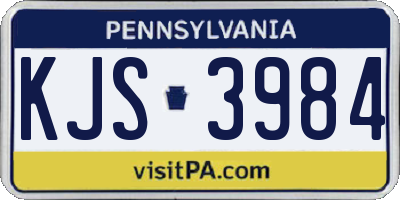 PA license plate KJS3984