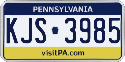 PA license plate KJS3985