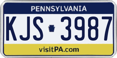 PA license plate KJS3987