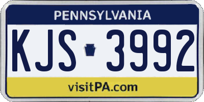 PA license plate KJS3992