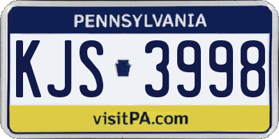 PA license plate KJS3998