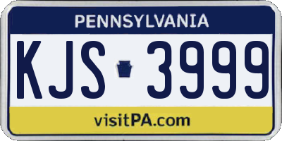 PA license plate KJS3999