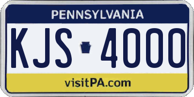 PA license plate KJS4000