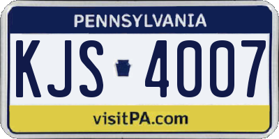 PA license plate KJS4007