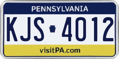 PA license plate KJS4012