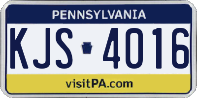 PA license plate KJS4016