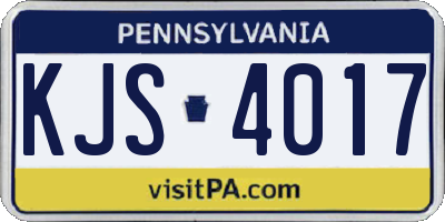 PA license plate KJS4017