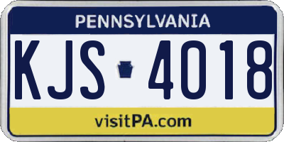 PA license plate KJS4018