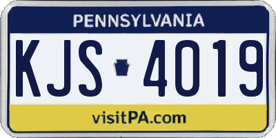 PA license plate KJS4019