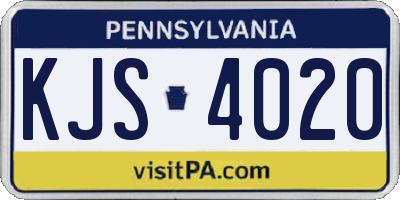 PA license plate KJS4020