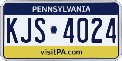 PA license plate KJS4024