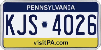 PA license plate KJS4026