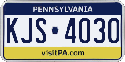 PA license plate KJS4030
