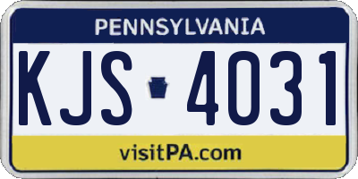 PA license plate KJS4031
