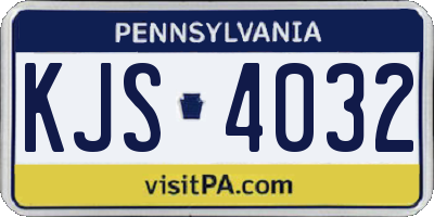 PA license plate KJS4032