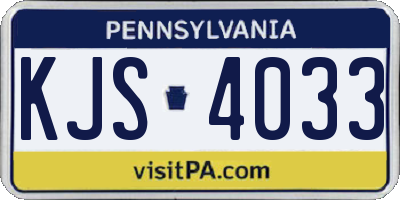 PA license plate KJS4033