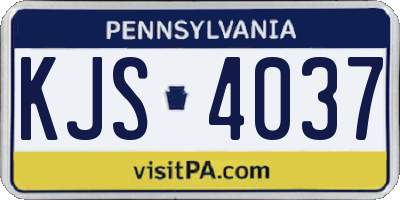 PA license plate KJS4037