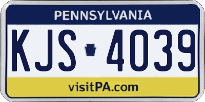 PA license plate KJS4039