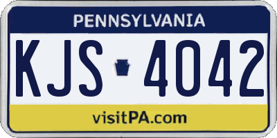 PA license plate KJS4042