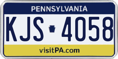 PA license plate KJS4058