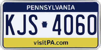 PA license plate KJS4060