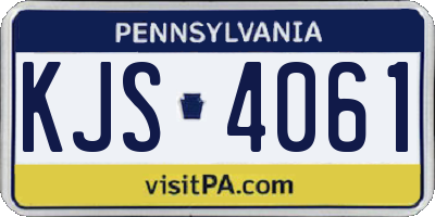 PA license plate KJS4061