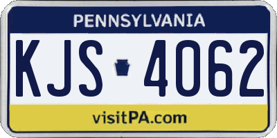 PA license plate KJS4062