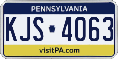 PA license plate KJS4063