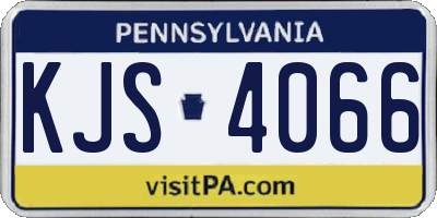 PA license plate KJS4066