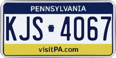 PA license plate KJS4067