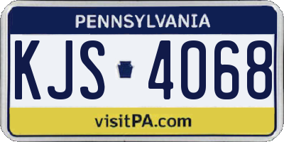 PA license plate KJS4068
