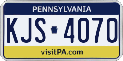 PA license plate KJS4070