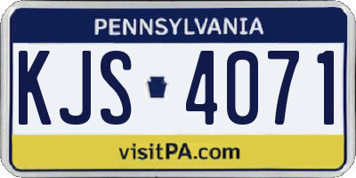PA license plate KJS4071