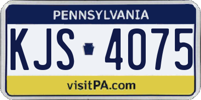 PA license plate KJS4075