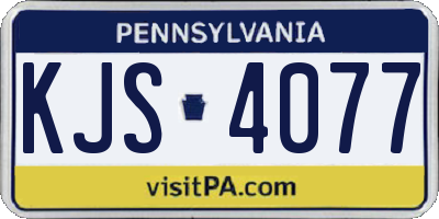 PA license plate KJS4077