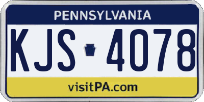 PA license plate KJS4078