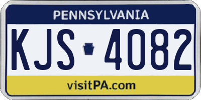PA license plate KJS4082