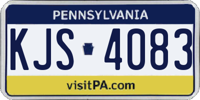 PA license plate KJS4083