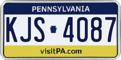 PA license plate KJS4087