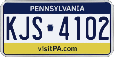 PA license plate KJS4102